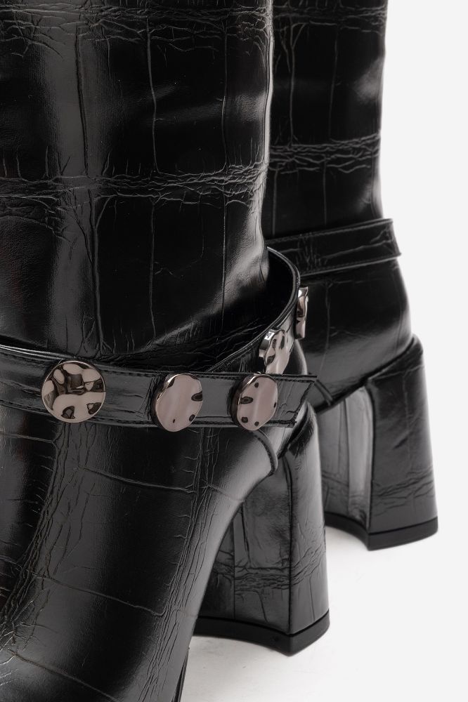 kadin-deri-kalin-topuklu-zimba-detayli-bot-SIYAH DESENLI-REY090-0103585_0